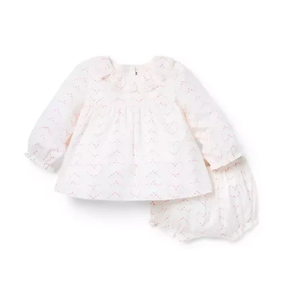 Baby Heart Ruffle Collar Matching Set