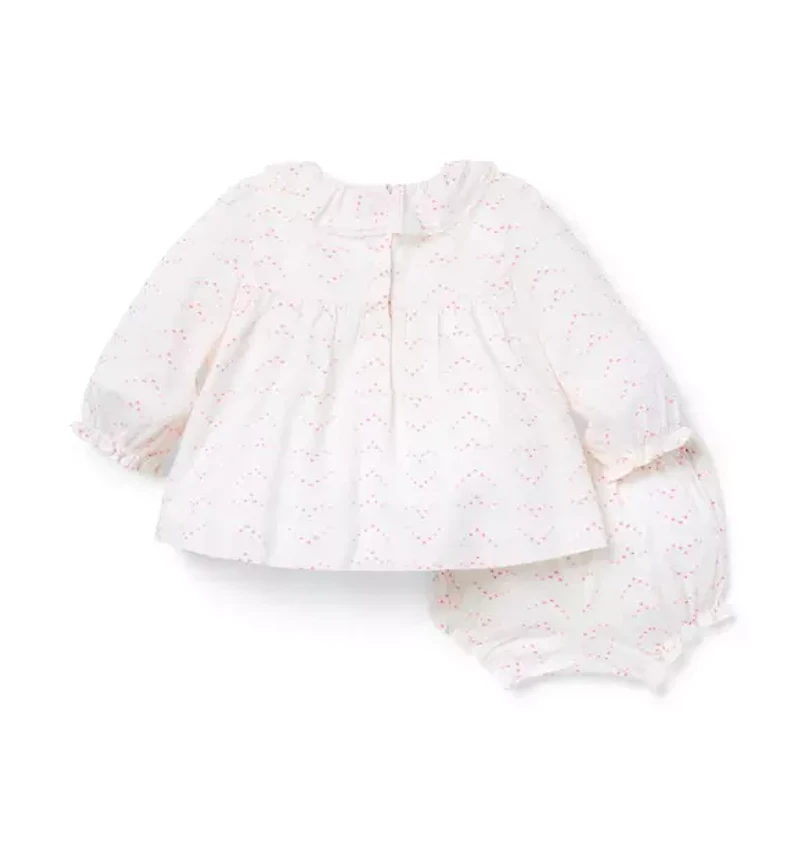 Baby Heart Ruffle Collar Matching Set