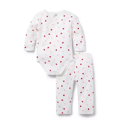 Baby Heart Pointelle Matching Set