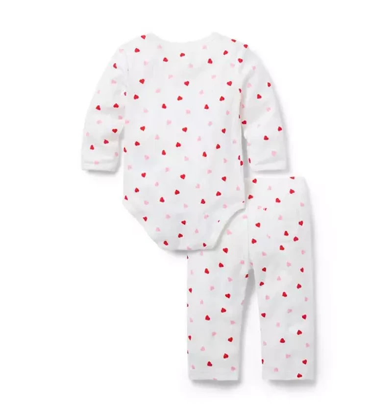 Baby Heart Pointelle Matching Set