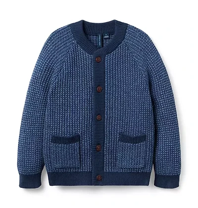 Textured Knit Bomber Cardigan