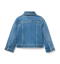 Denim Puff Sleeve Jacket Medium Wash