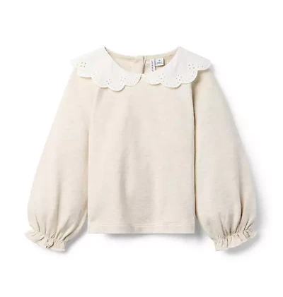 Eyelet Collar Sweatshirt