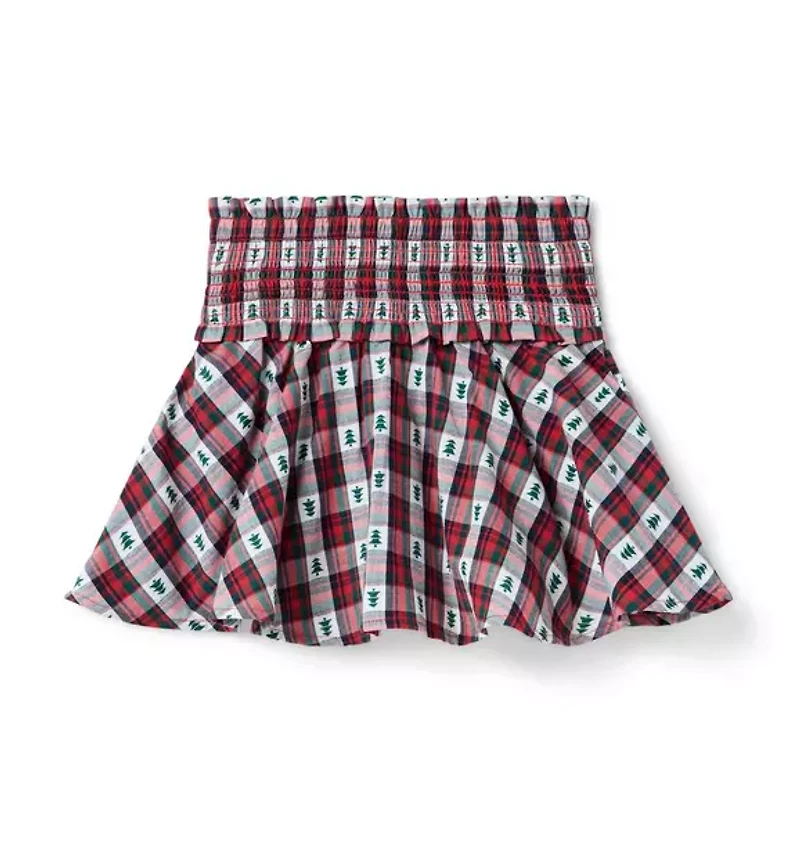 Holiday Tartan Smocked Skirt