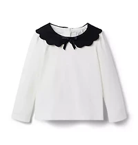 Scalloped Collar Top