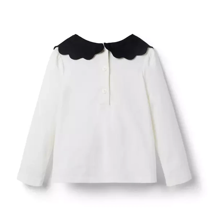 Scalloped Collar Top
