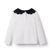 Scalloped Collar Top