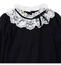 Lace Bow Collar Top