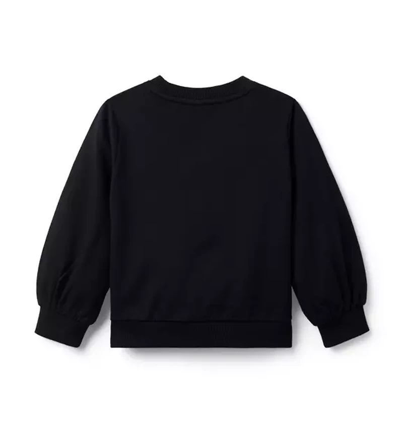 Gingham Shimmer Bow Sweater