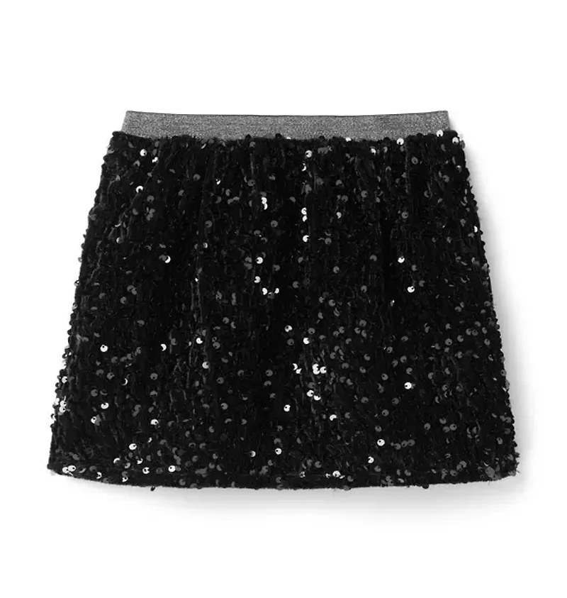Sequin Velvet Skirt