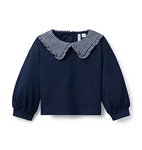 Herringbone Collar Sweatshirt