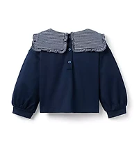 Herringbone Collar Sweatshirt