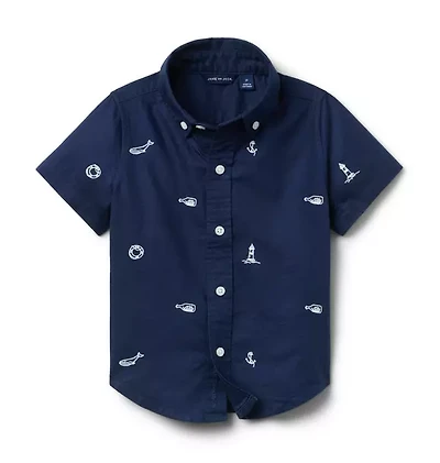 Embroidered Nautical Icon Oxford Shirt