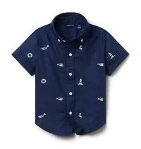Embroidered Nautical Icon Oxford Shirt