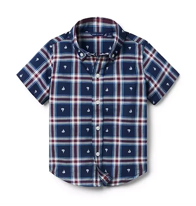 Sailboat Plaid Jacquard Shirt