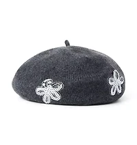 Sequin Floral Beret