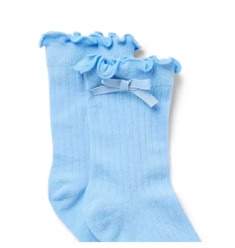 Ruffle Cuff Bow Sock