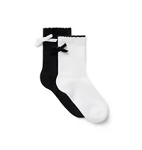 Velvet Bow Sock 2-Pack