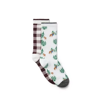 Moose And Check Sock 2-Pack