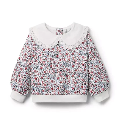 Ditsy Floral Collared Sweatshirt