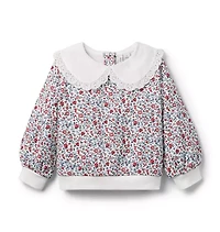 Ditsy Floral Collared Sweatshirt
