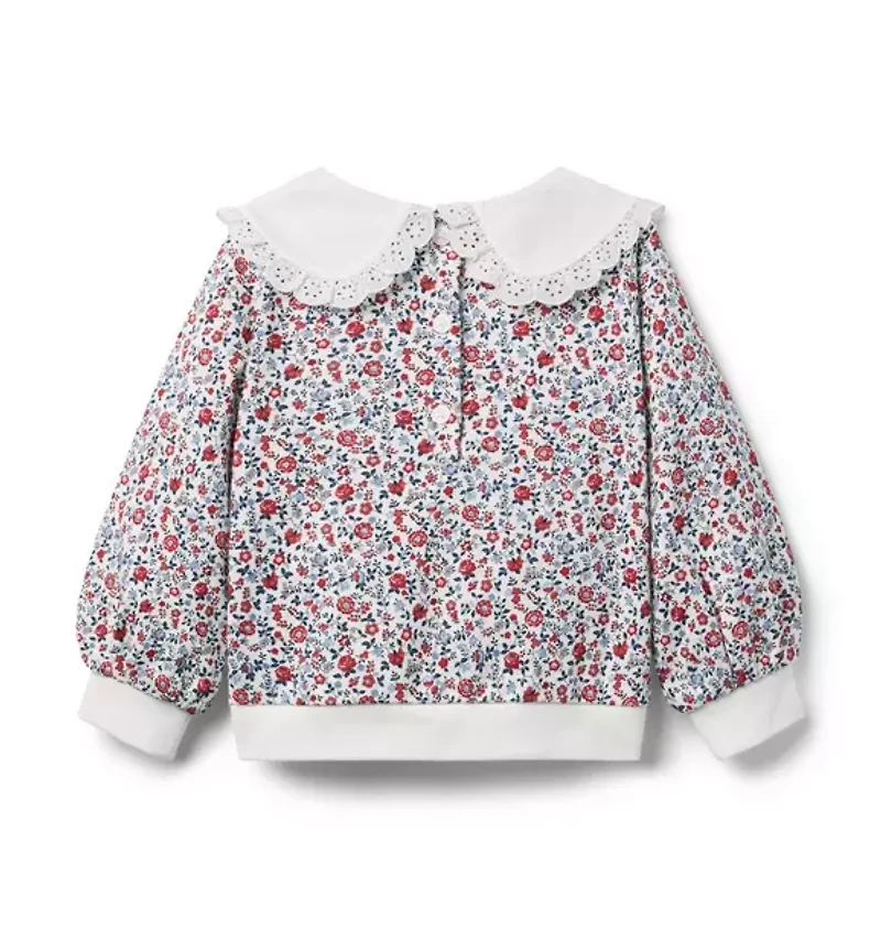 Ditsy Floral Collared Sweatshirt