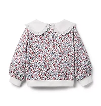 Ditsy Floral Collared Sweatshirt