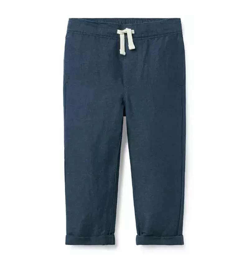 Linen-Cotton Cuffed Pant
