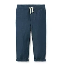 Linen-Cotton Cuffed Pant