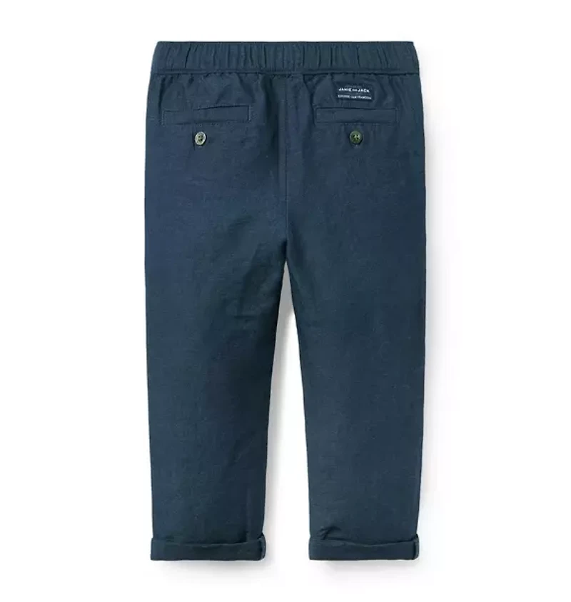 Linen-Cotton Cuffed Pant