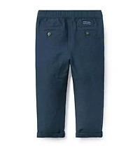 Linen-Cotton Cuffed Pant