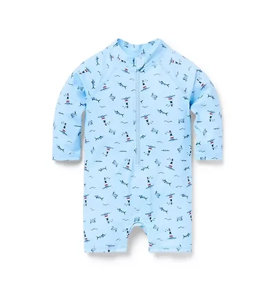 Baby Recycled Nautical Icon Rash Guard Swimsuit
