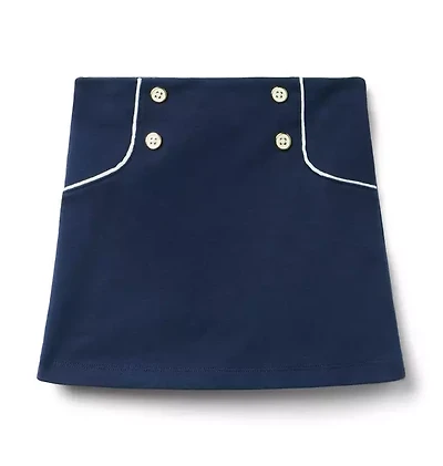 Button Ponte Skirt
