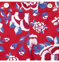 Floral Cuffed Canvas Short