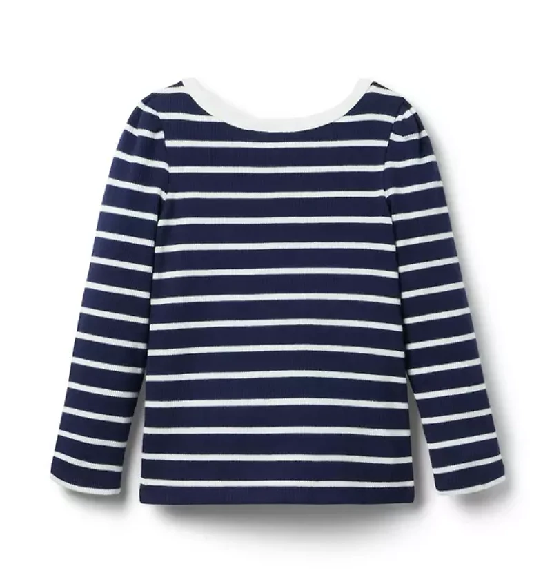 Striped Boatneck Top