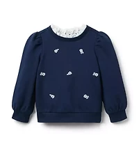 Embroidered Flower Sweatshirt