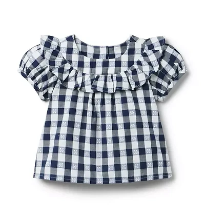 Gingham Ruffle Top