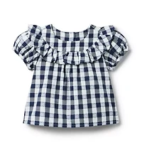 Gingham Ruffle Top