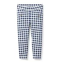 Gingham Button Ponte Pant