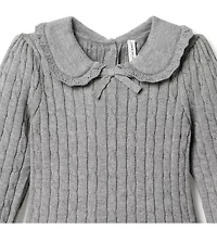 Cable Knit Pleated Sweater Dress