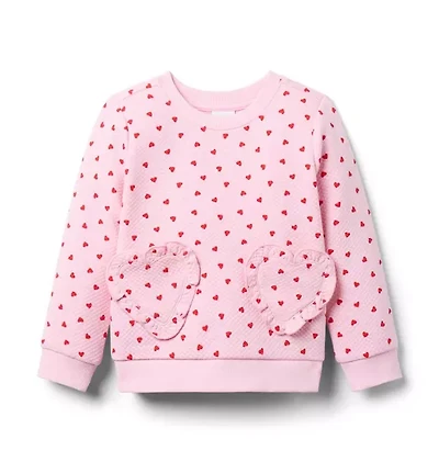 Heart Pocket Quilted Sweatshirt