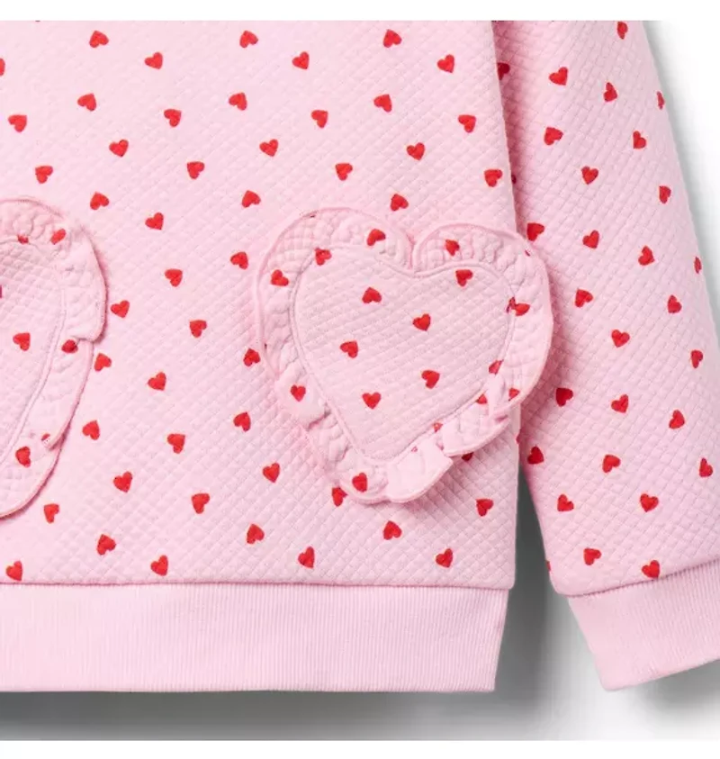 Heart Pocket Quilted Sweatshirt
