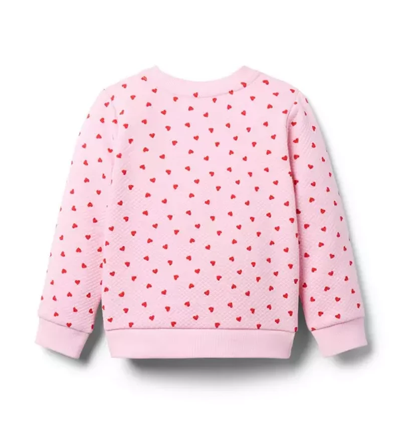 Heart Pocket Quilted Sweatshirt