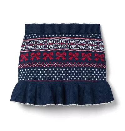 Bow Fair Isle Sweater Skirt