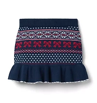 Bow Fair Isle Sweater Skirt