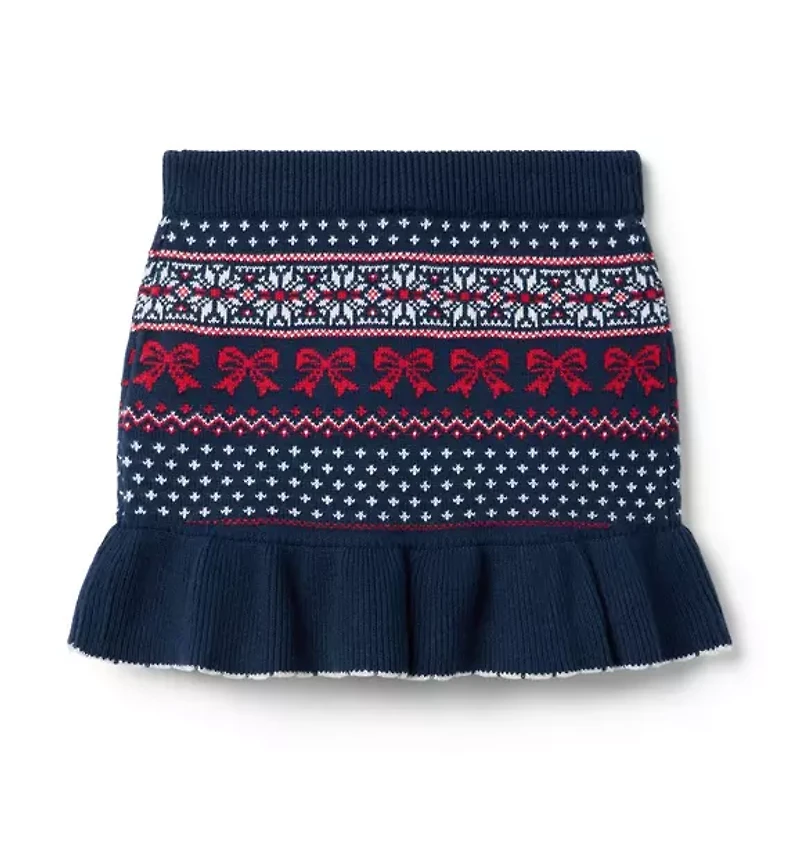 Bow Fair Isle Sweater Skirt