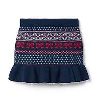 Bow Fair Isle Sweater Skirt
