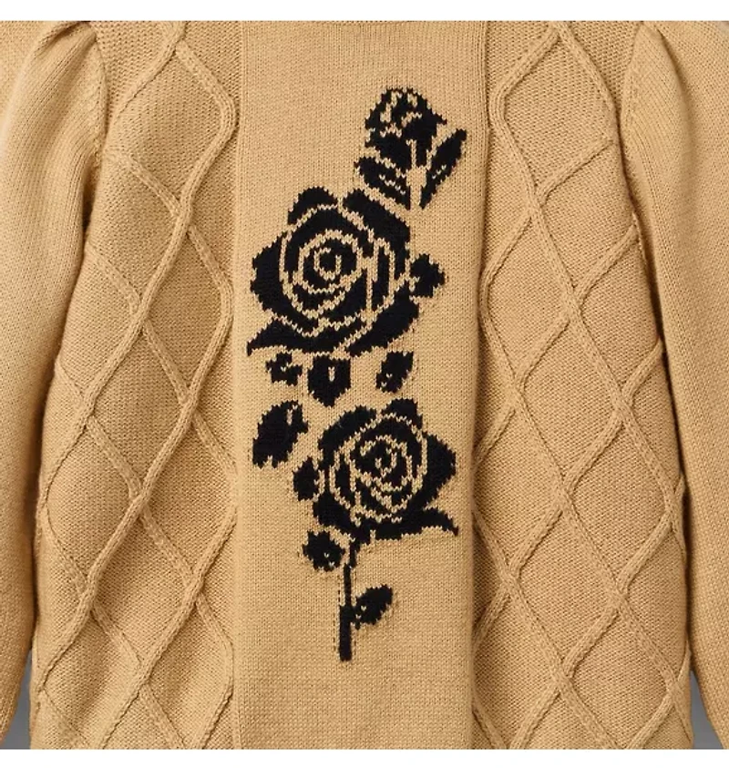 Rose Cable Knit Sweater
