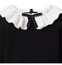 Ribbed Ruffle Collar Sweater