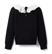 Ribbed Ruffle Collar Sweater